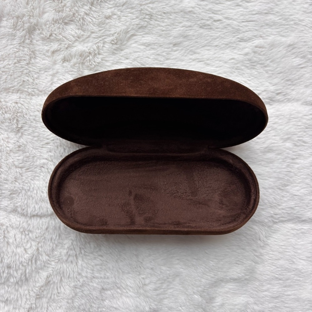 Tom Ford Chocolate Brown Velvet Sunglasses Case | Hard Shell Eyewear Box - Picture 5 of 5